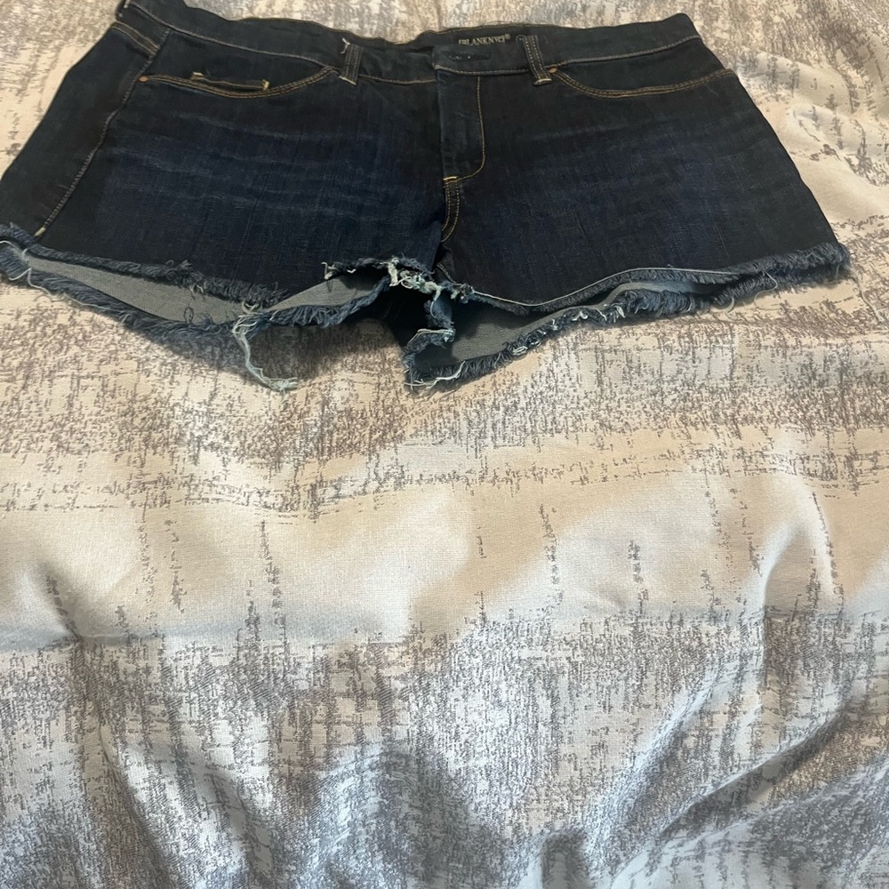 Blank NYC Blue Jean Shorts Distressed Cut-Off